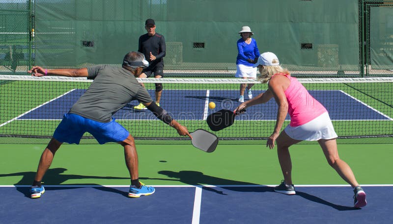 Pickleball action